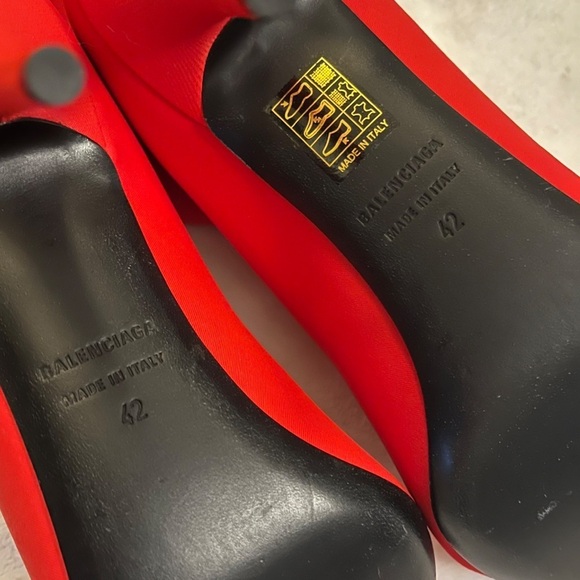 Balenciaga Knife ankle boots red sock EU 42 US 11 pointed toe stretch 80mm new - Picture 11 of 12